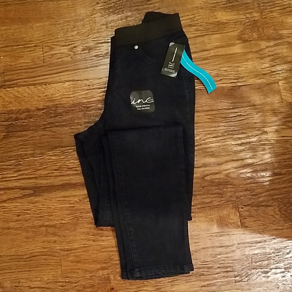 Inc stretchy pull-on denim leggings